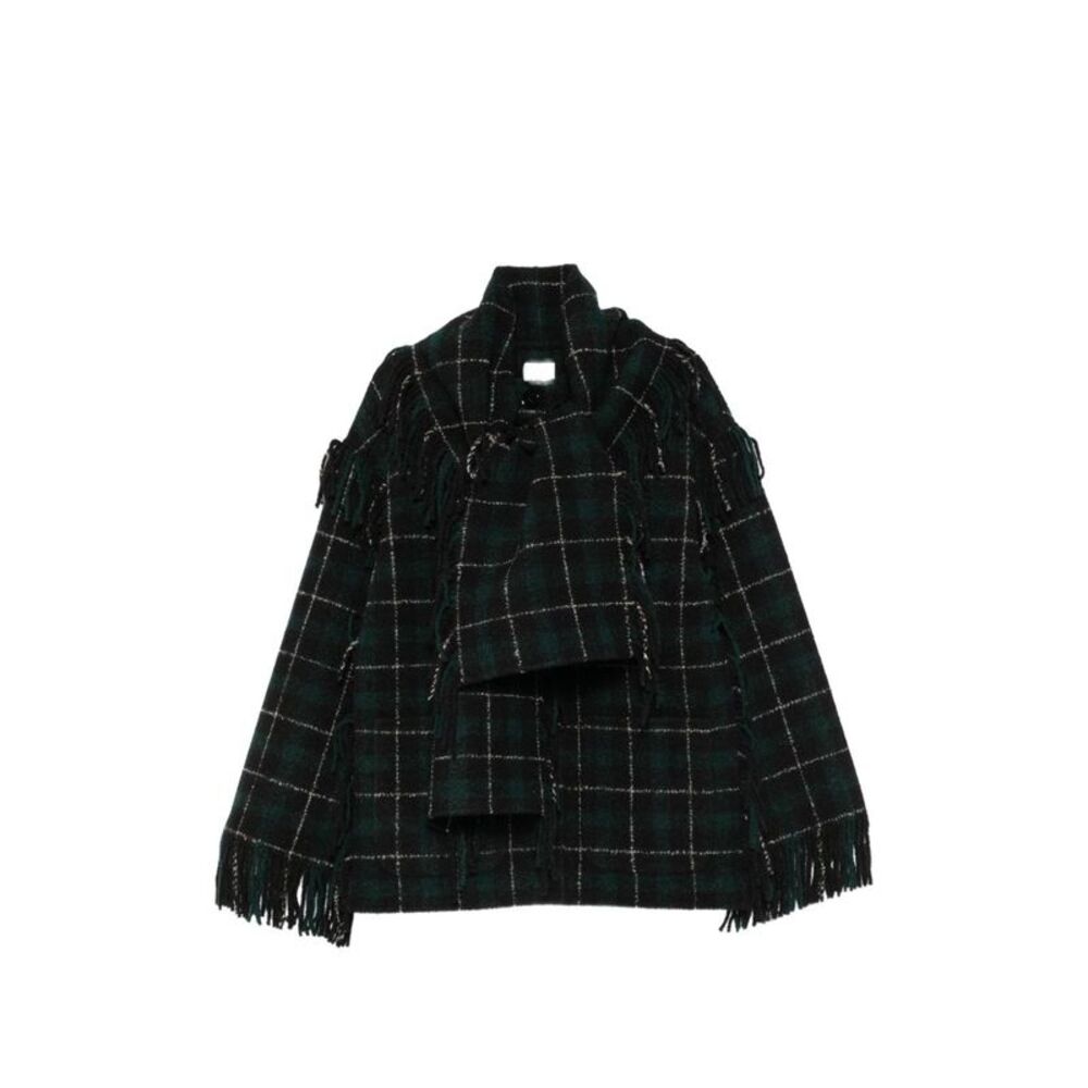 Toteme Women Wool Fringed Scarf Jacket